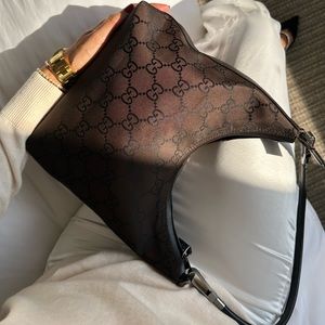 *SOLD* Gucci GG Brown Monogram Nylon Shoulder Bag